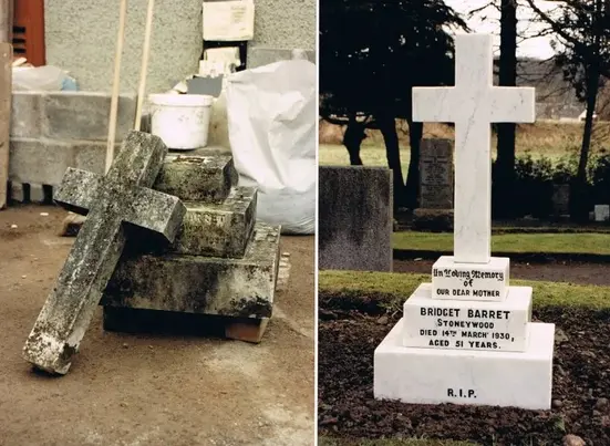Quality Masonry Services - Cross Headstone Repair