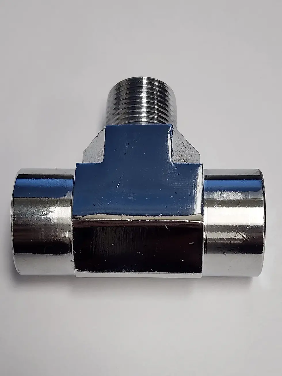 Thumbnail: 3/8 F - 3/8 M - 3/8 F Tee Fitting (Chrome)