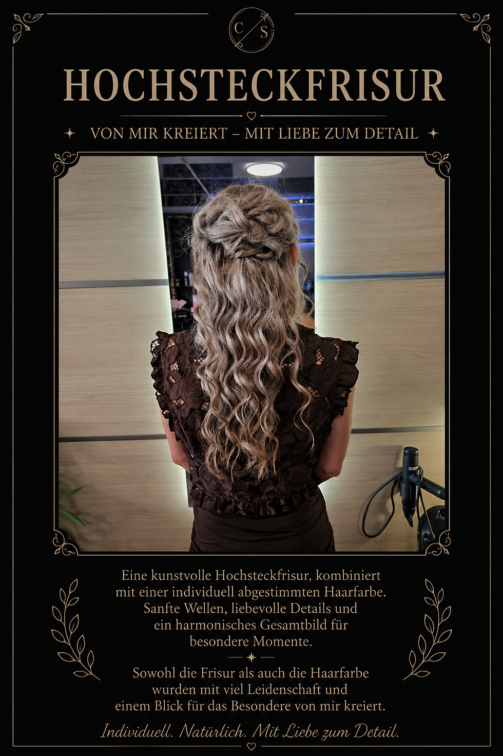 Hochsteckfrisur mit Wellen aus meiner Arbeit