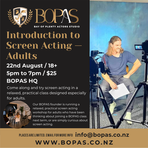 SCREEN ACTING WORKSHOP FOR ADULTS/