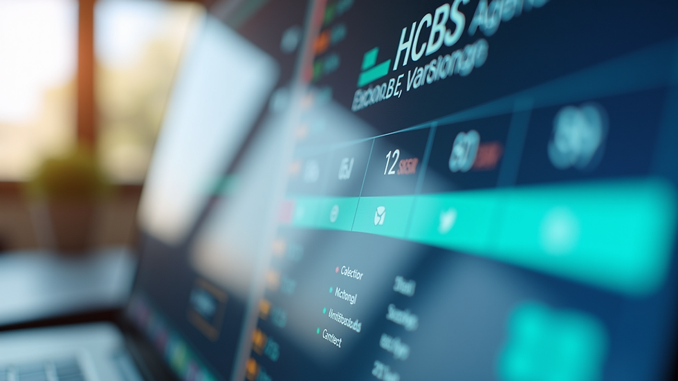 Close-up view of a computer screen showing HCBS agency billing software