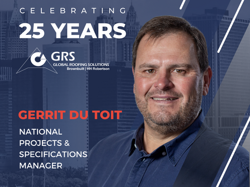 Gerrit Du Toit Celebrates 25 Years at Global Roofing Solutions