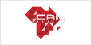 CAMV Africa logo: red geometric Africa map