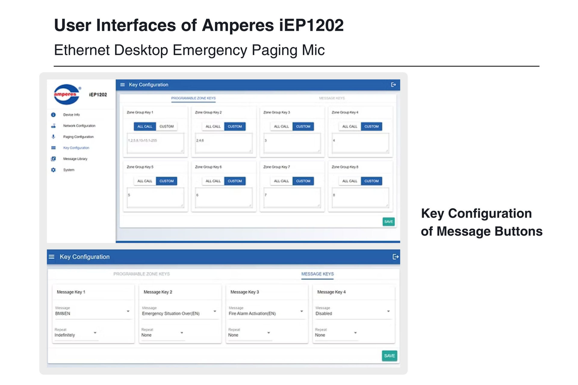 User Interfaces of Amperes iEP1202