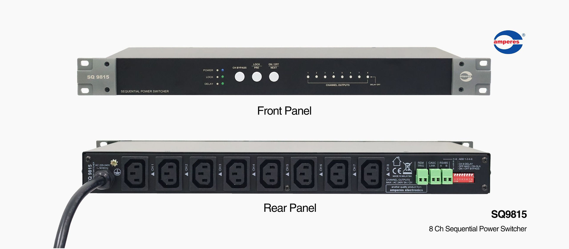 Amperes SQ9815 Front & Rear Panel Outlook