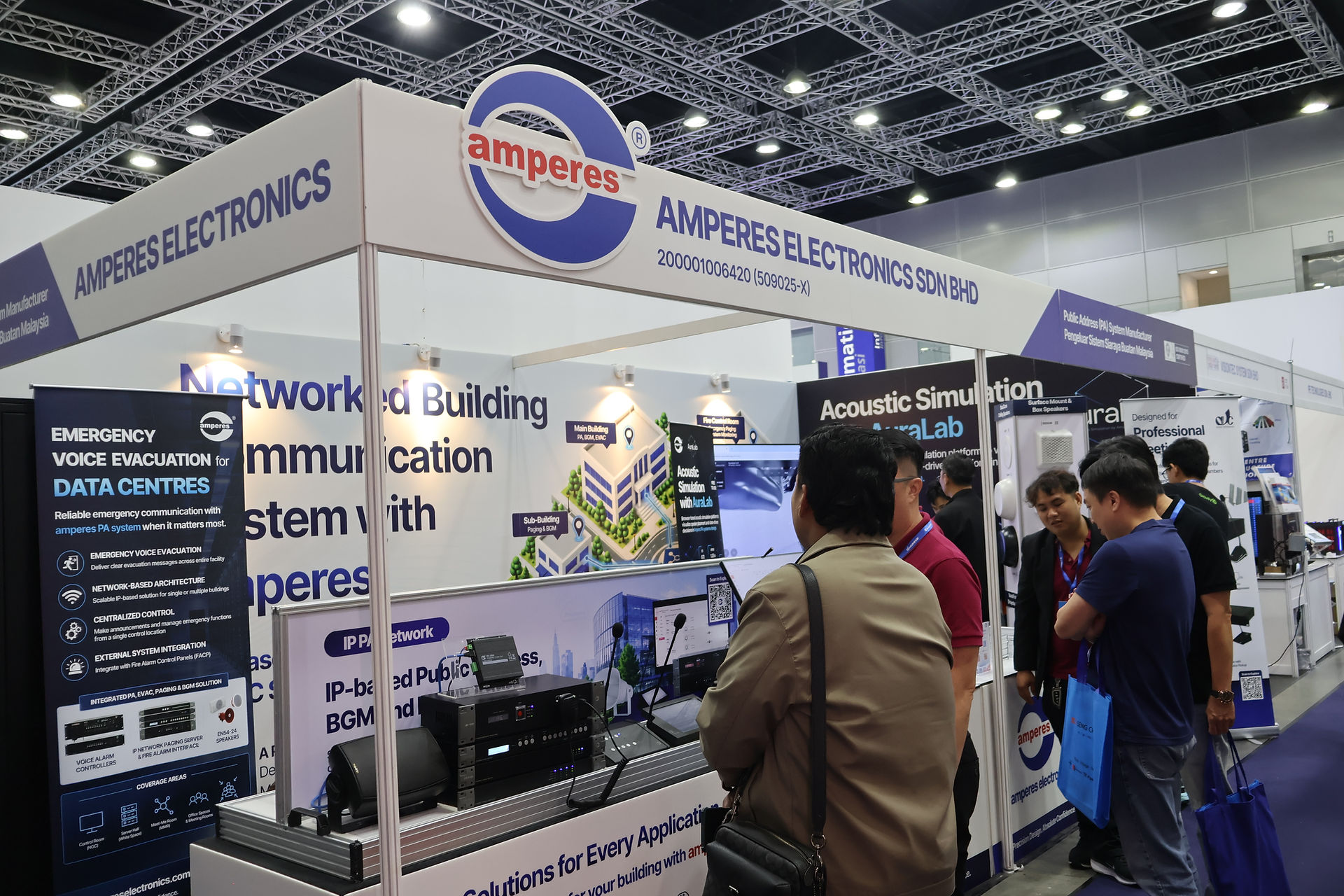 Amperes Electronics booth at ENGINEER & MARVEX 2026 showcasing Public Address System solutions