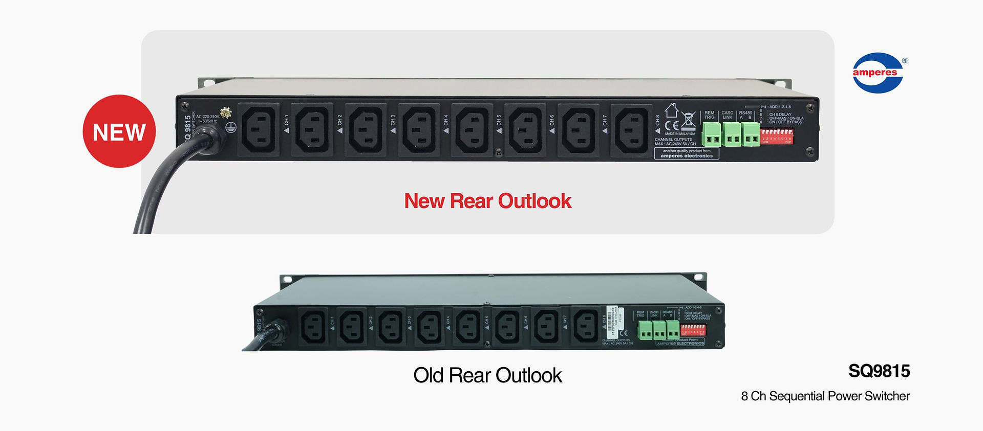 Amperes SQ9815 Rear Panel Comparison (New vs Old)