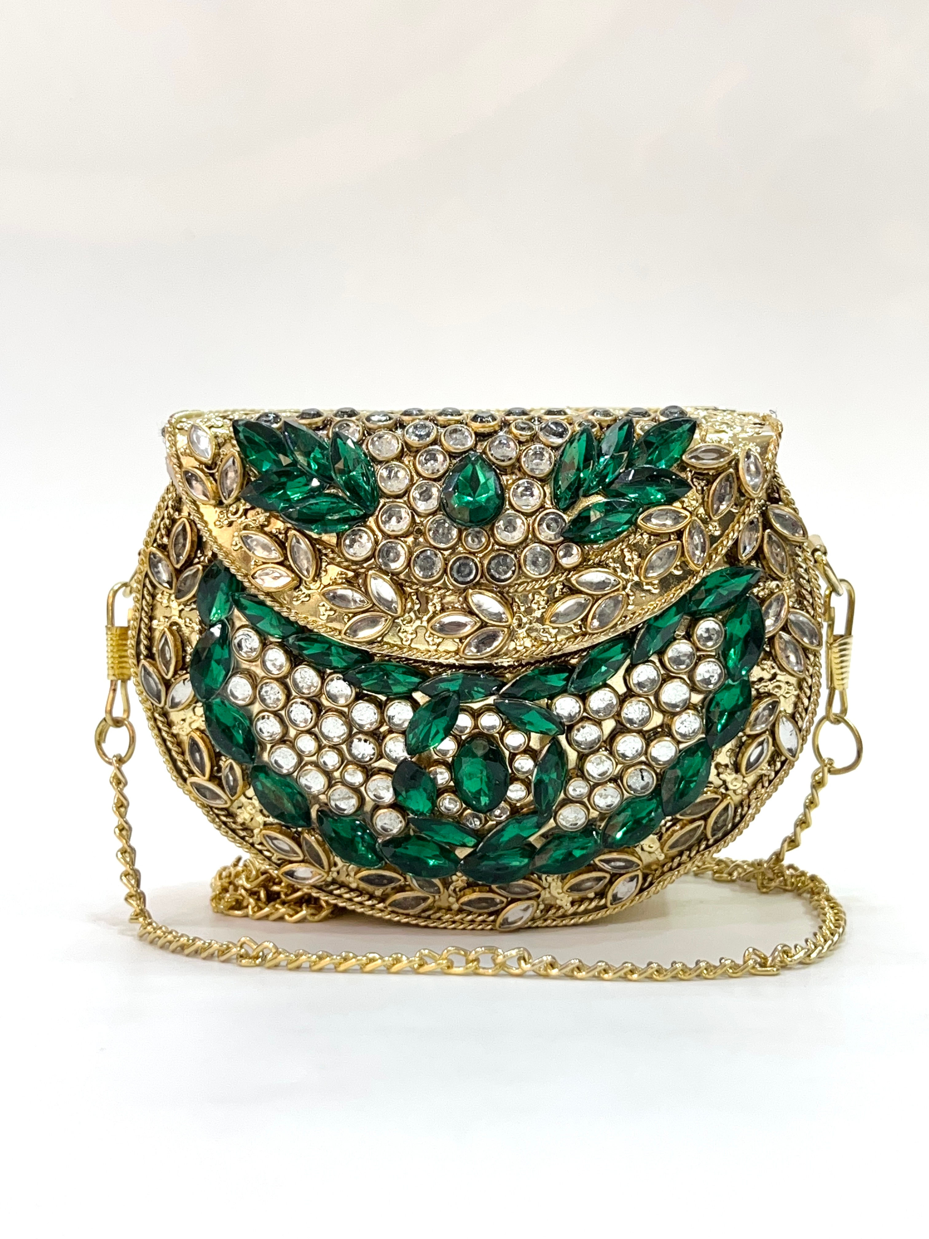 Diamond Bloom Kundan Clutch
