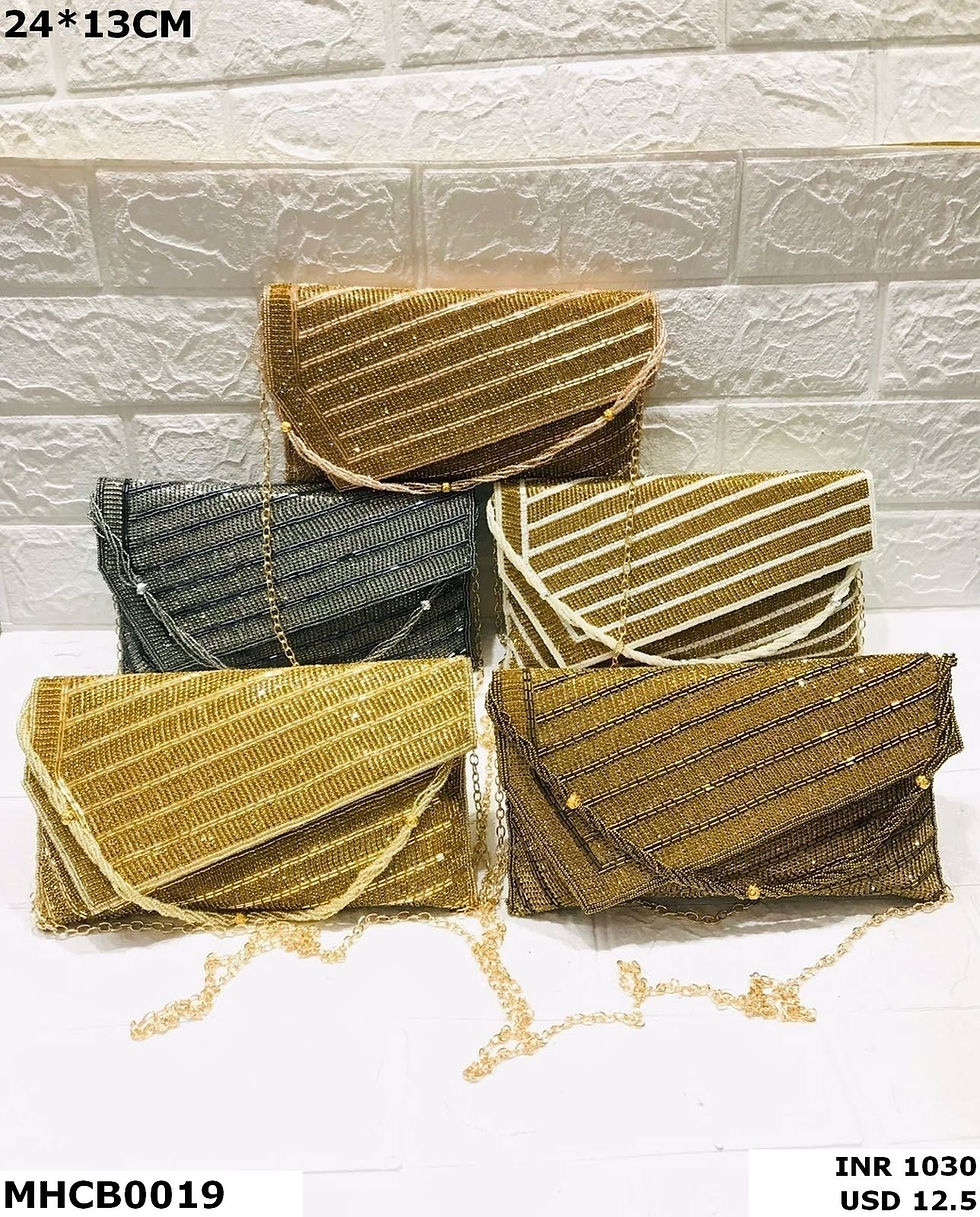 Thumbnail: Handcrafted Crystal Stone Clutch – Designer Evening Bag for Women