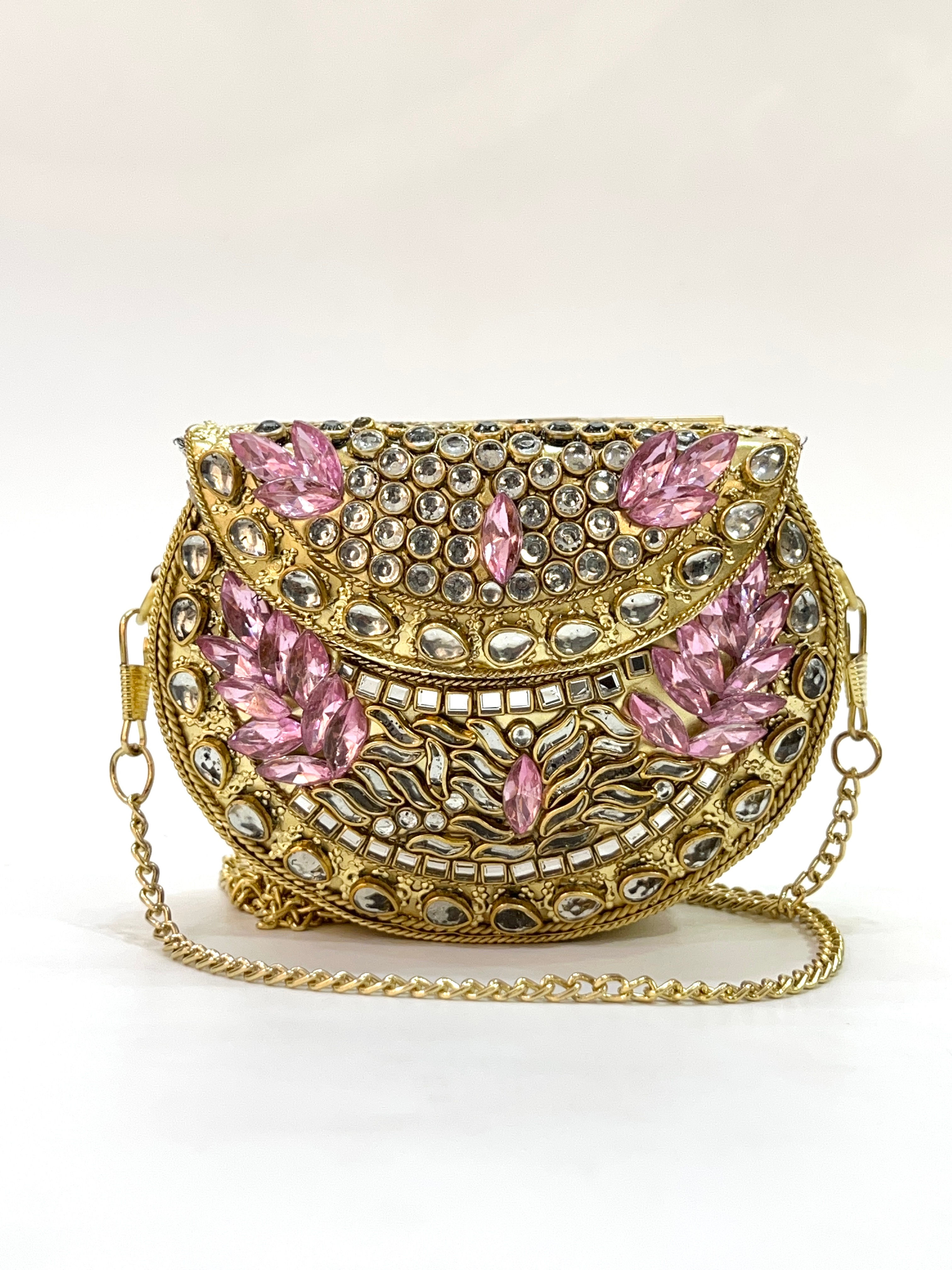 Camellia Kundan Clutch