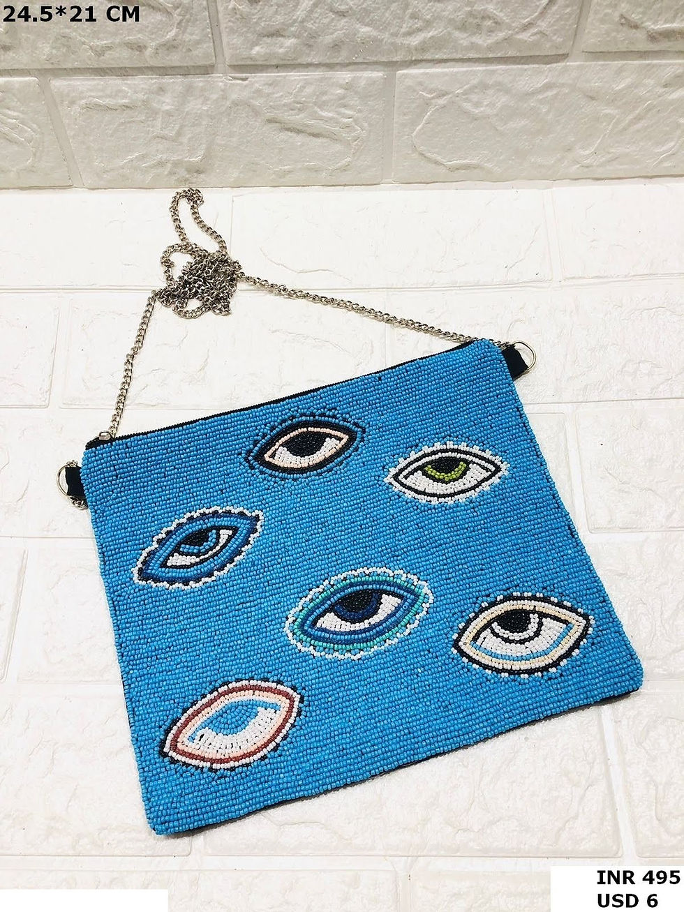Thumbnail: Handmade Boho Beaded Clutch Bag