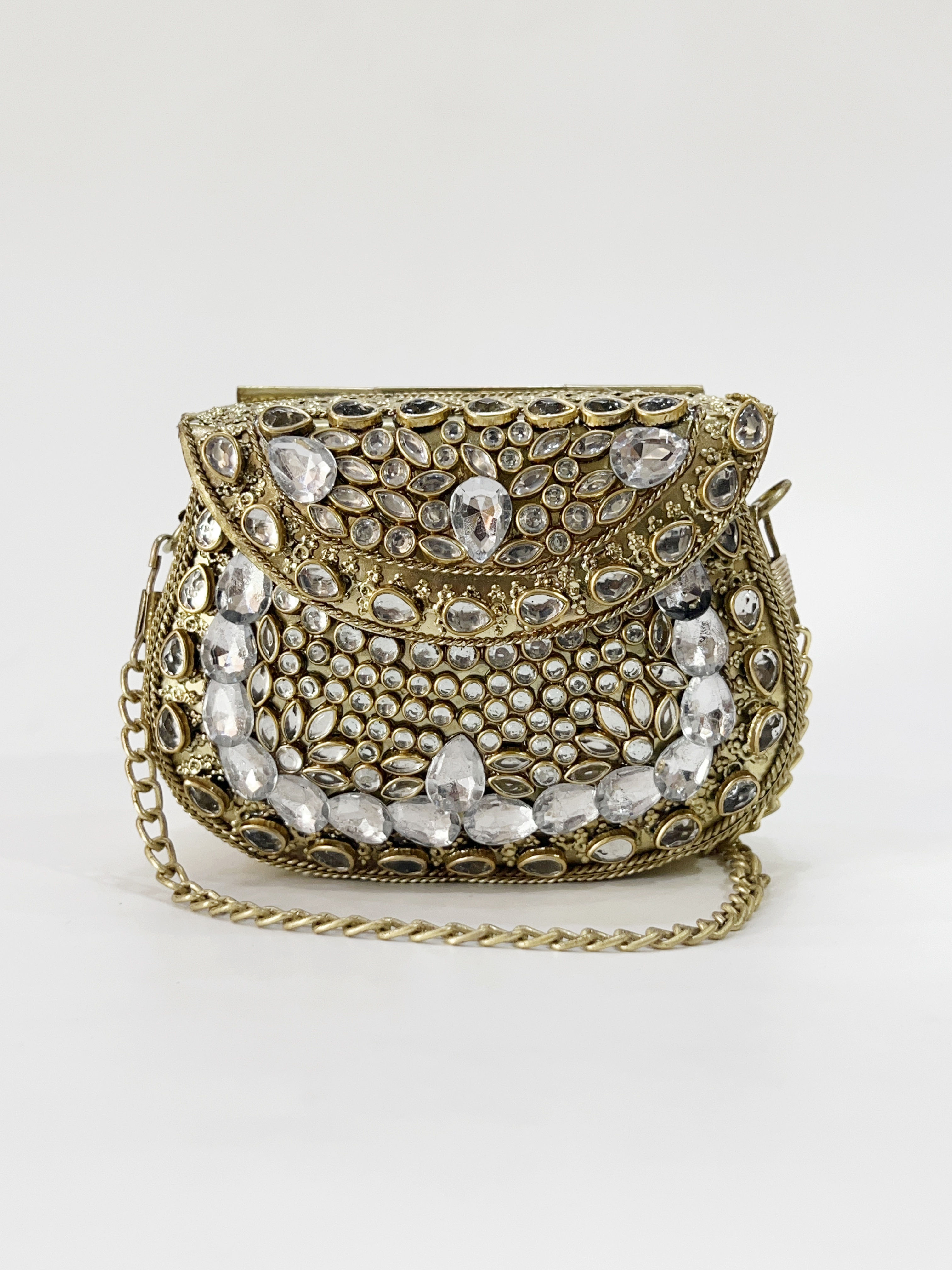 Regal Bloom Kundan Clutch