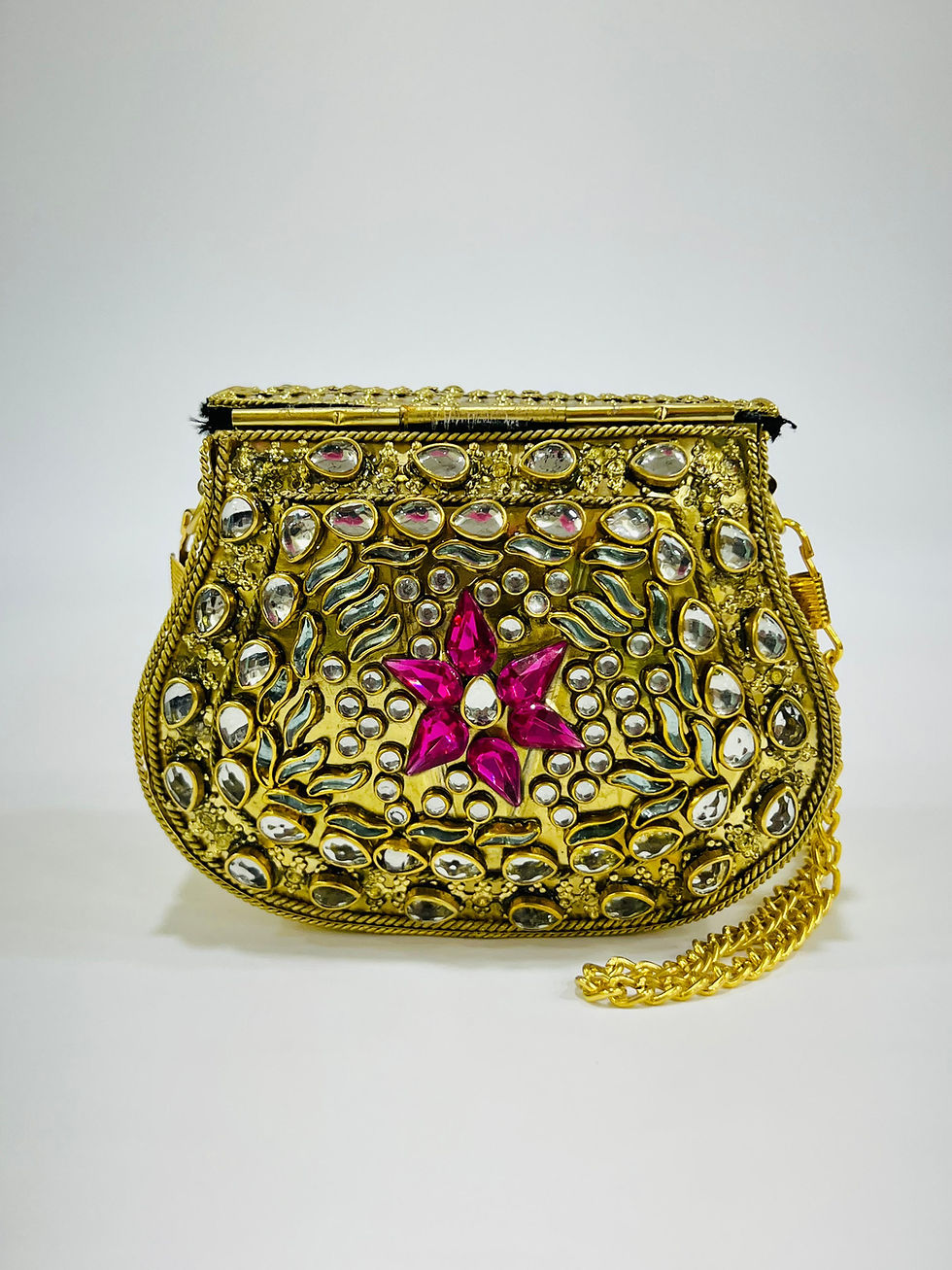 Thumbnail: Decorative Handmade Kundan Mosaic Party Clutch