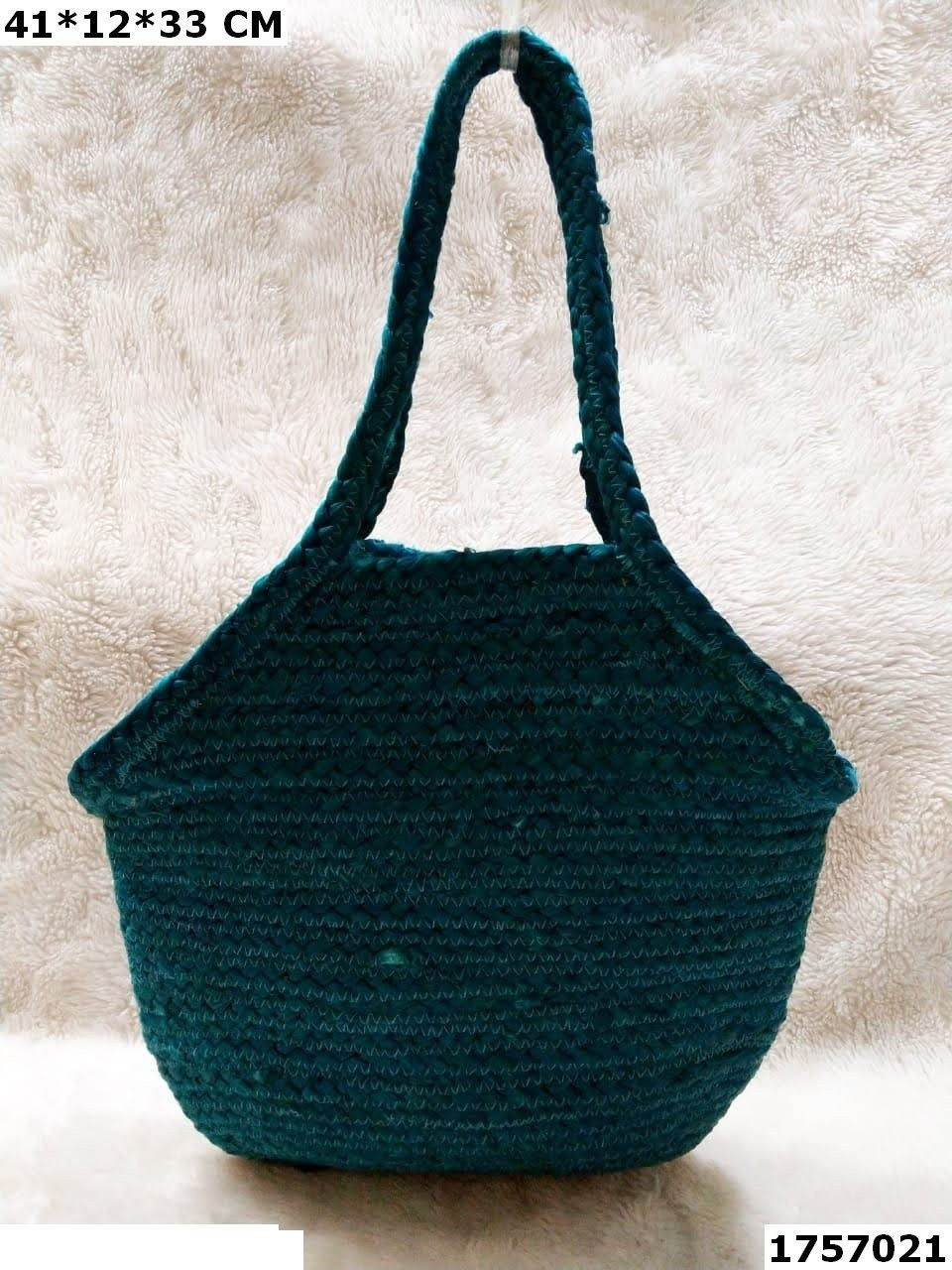Thumbnail: Jute Dari Market Tote – Handmade Cotton Handloom Bag