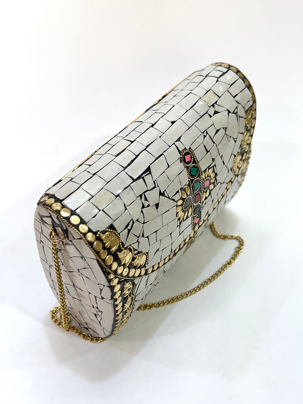 Thumbnail: Geometric Metal Mosaic Clutch