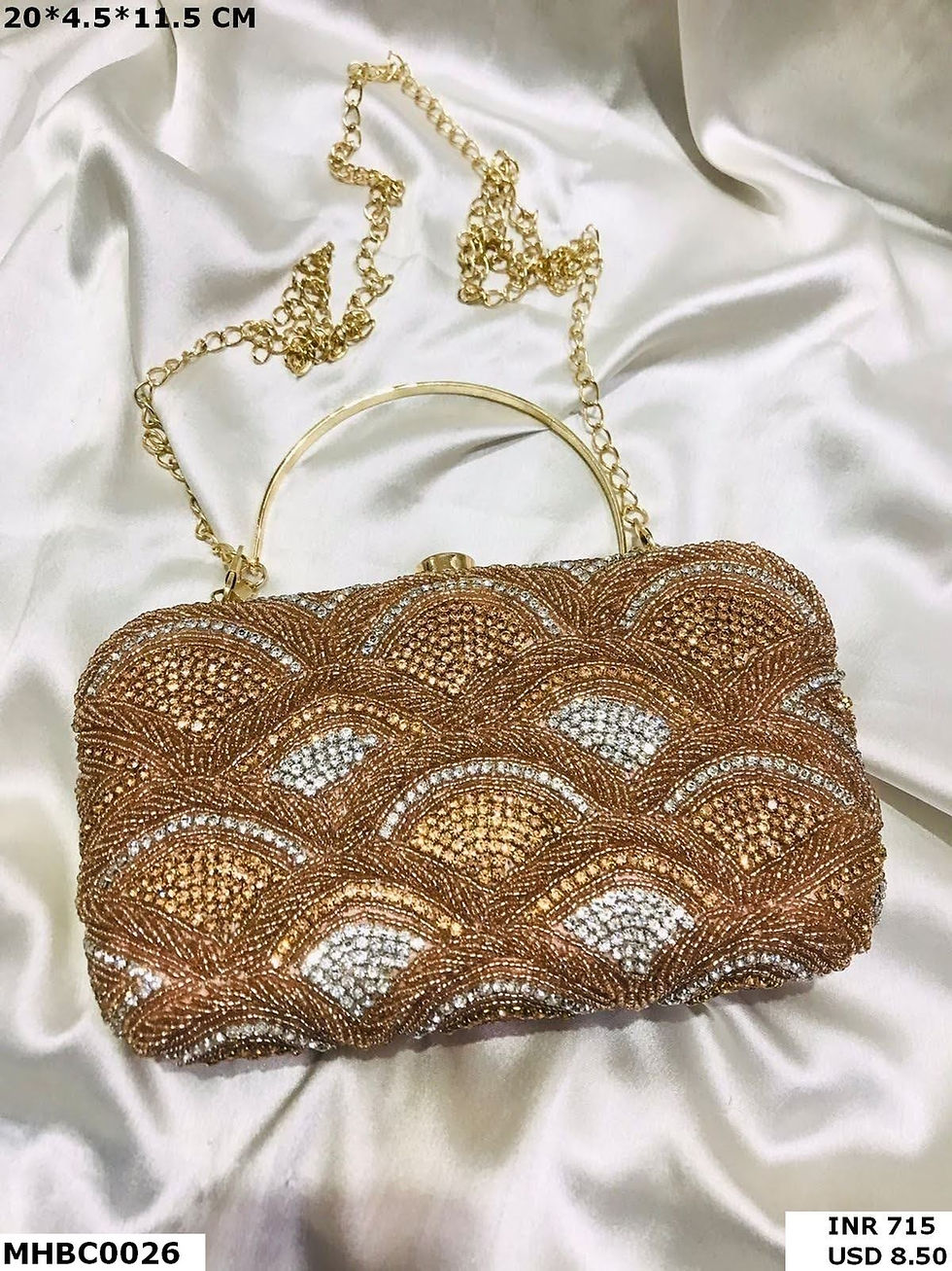 Thumbnail: Handcrafted Mirror Work Box Clutch for Special Occasions