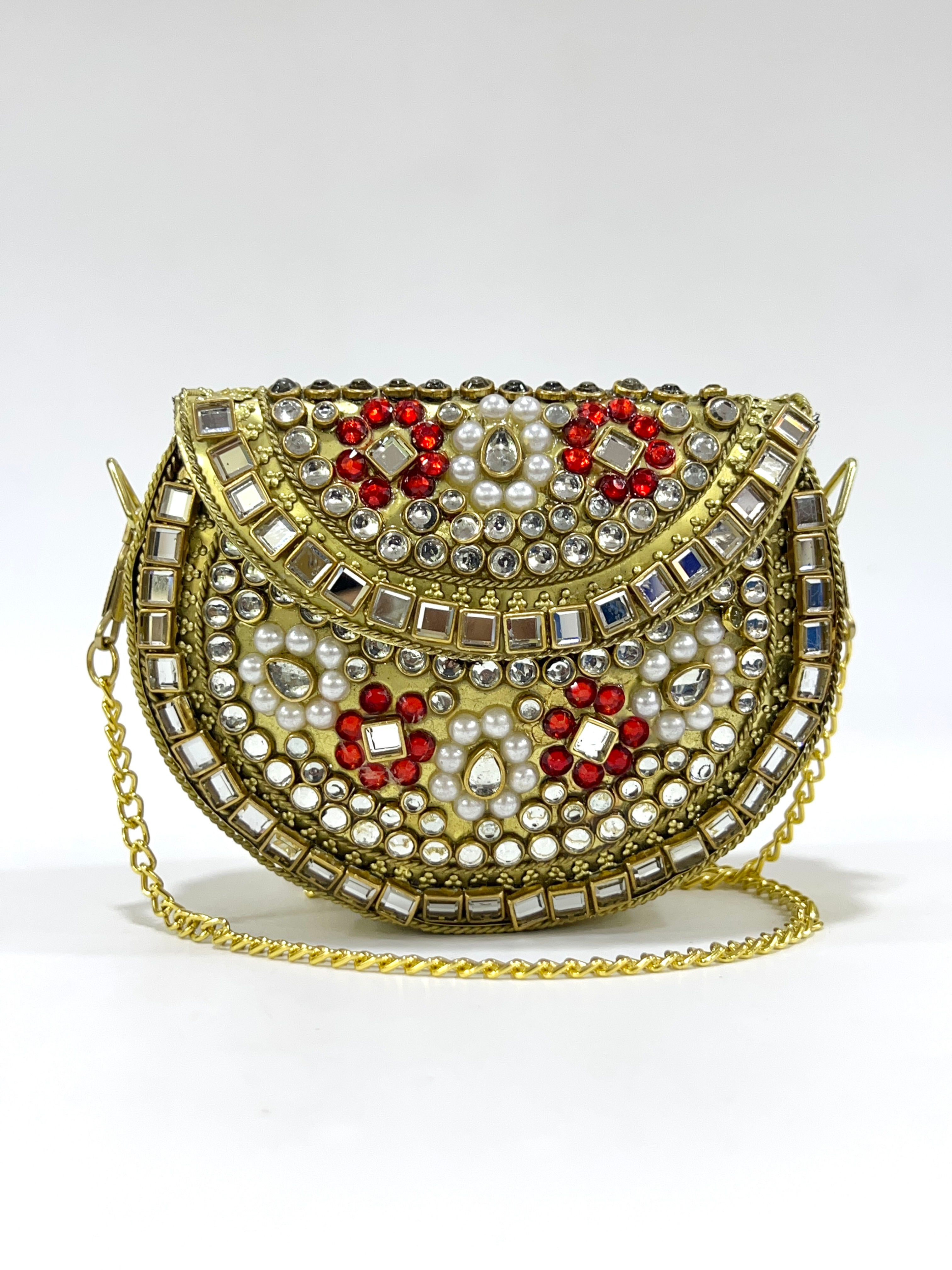 Elegant Gem Glow Kundan Bag