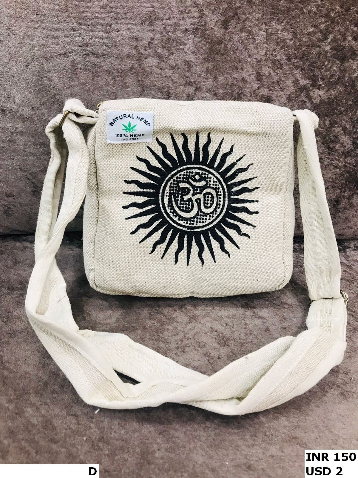 Natural Hemp Cotton Handloom Sling Bag – Ideal for Shopping or Gifting