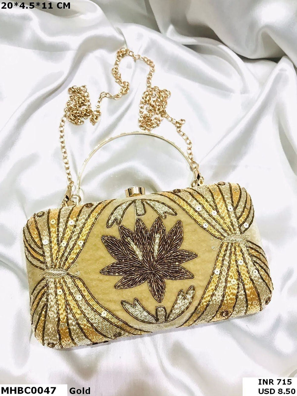 Thumbnail: Designer Crystal Embellished Box Clutch