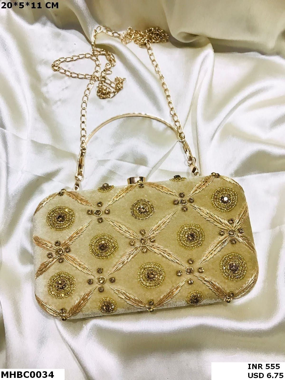 Vintage-Inspired Beaded Box Clutch Bag