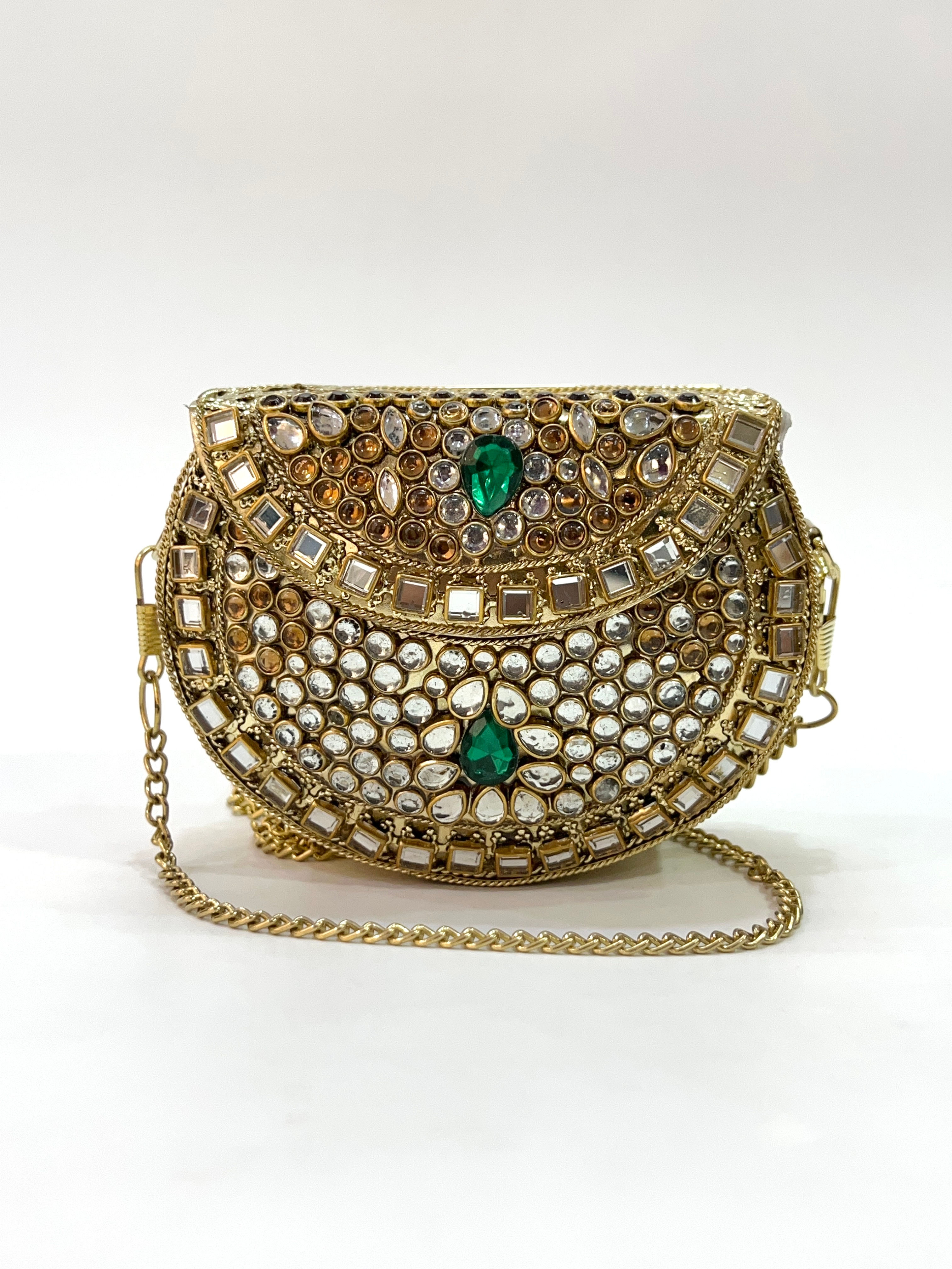 Lotus Grace Kundan Clutch