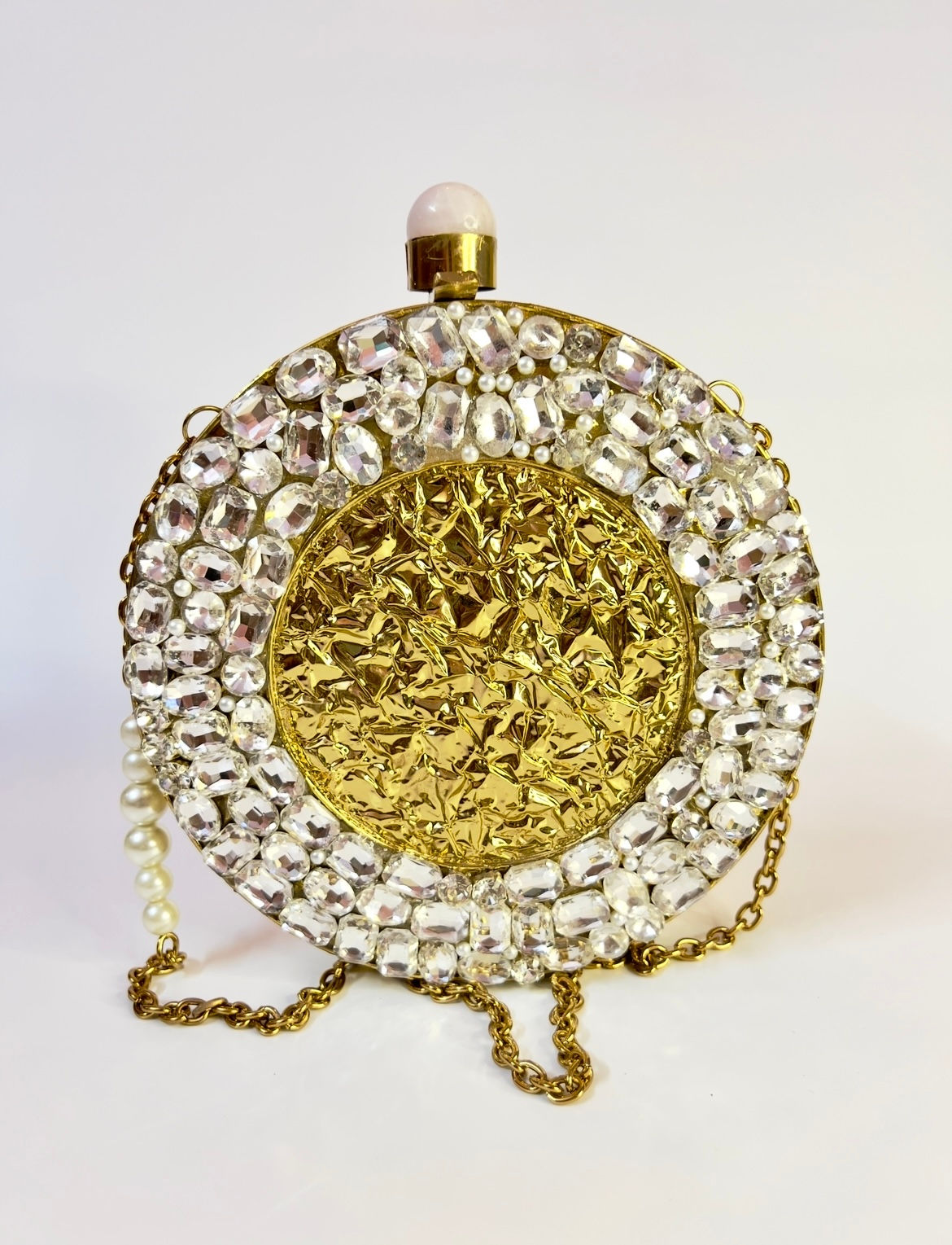 Metallic Brass MOP Clutch