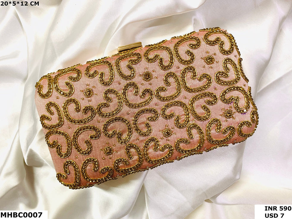 Thumbnail: Sleek Metallic Finish Designer Box Clutch