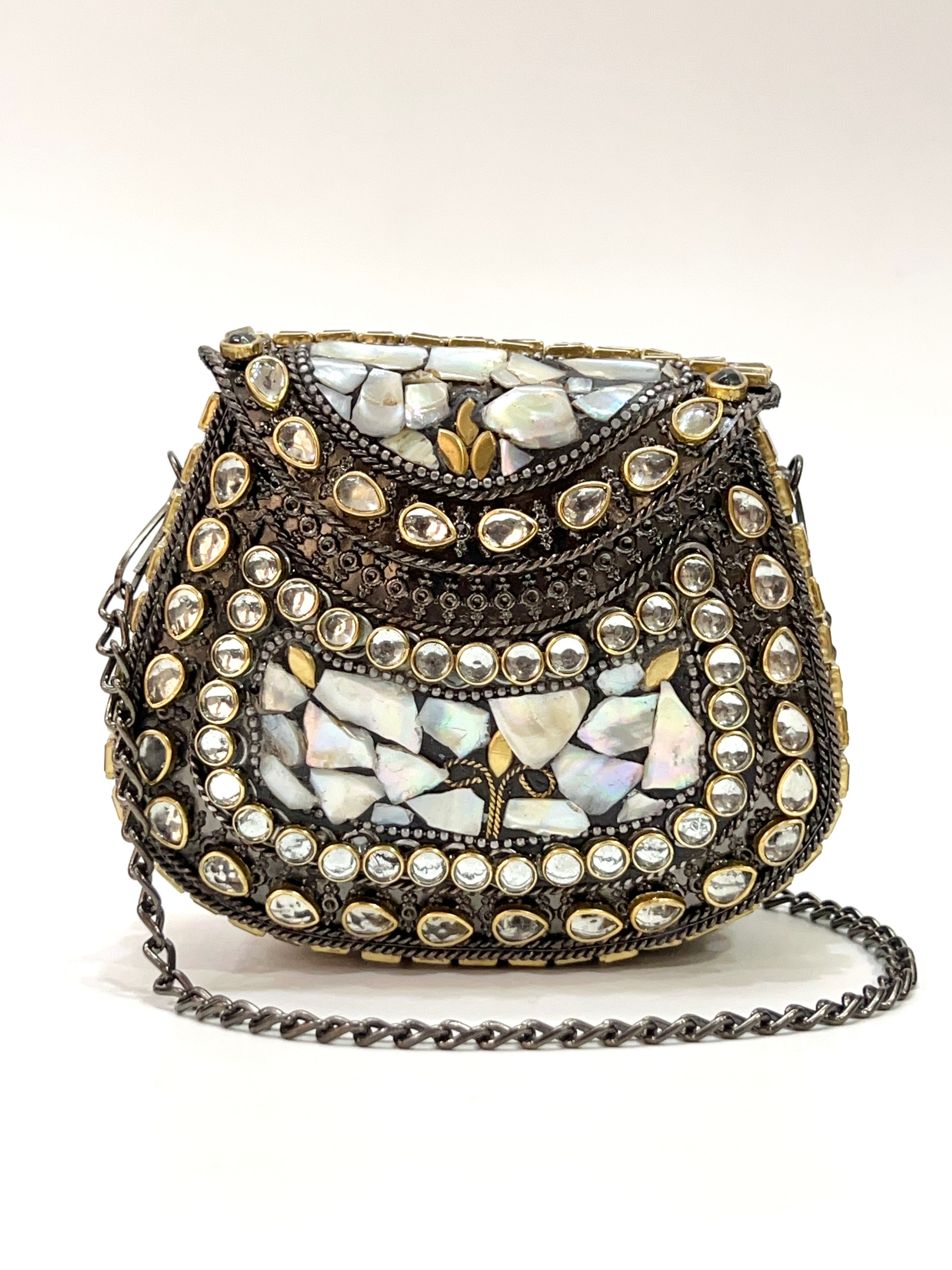 Handmade Mosaic Kundan Clutch