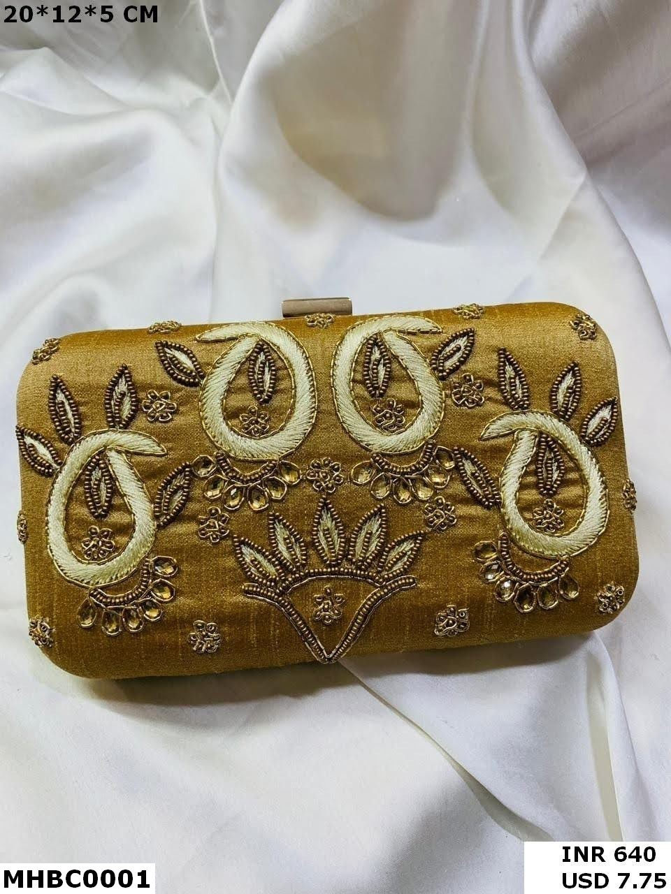 Thumbnail: Elegant Pearl Embellished Evening Box Clutch