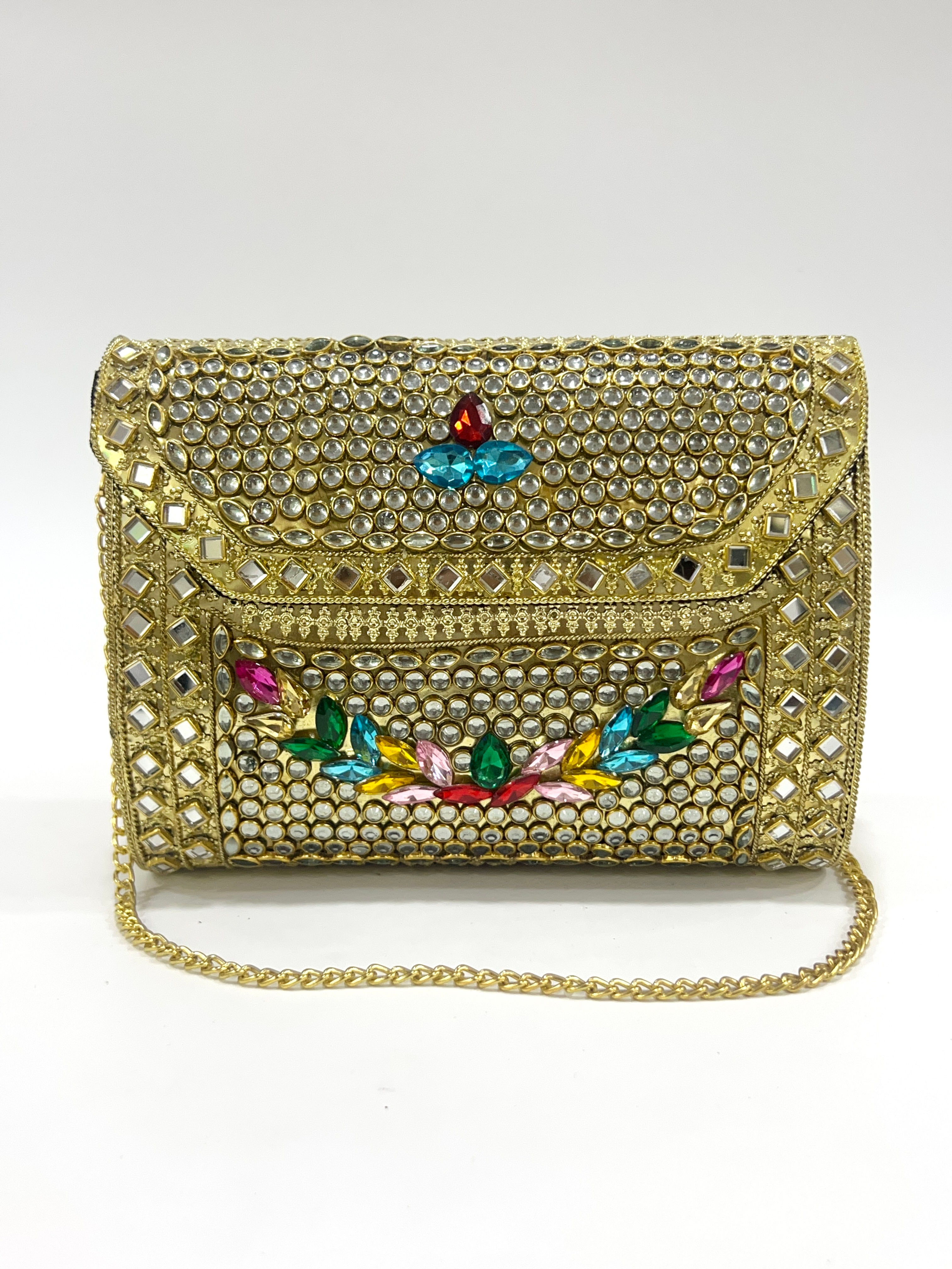 Opal Shine Handmade Kundan Clutch