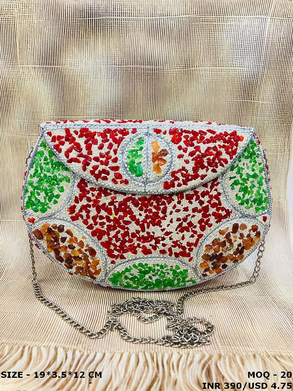 Multi Beads Metal Mosaic Clutch