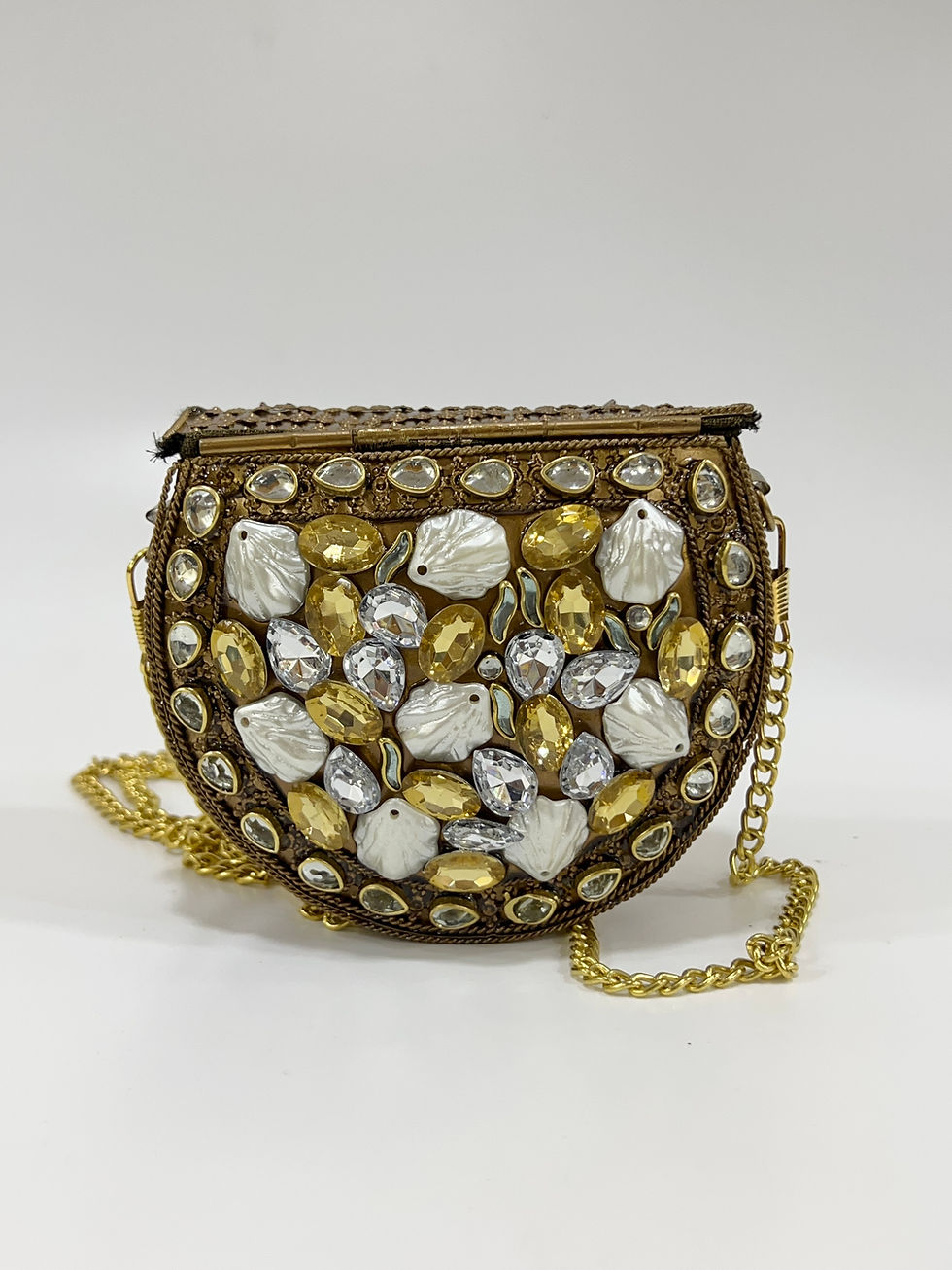 Thumbnail: Graceful Handmade Kundan Mosaic Wedding Purse