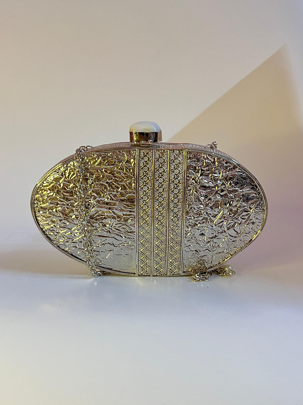 Thumbnail: Vintage Style Brass Mother of Pearl Clutch