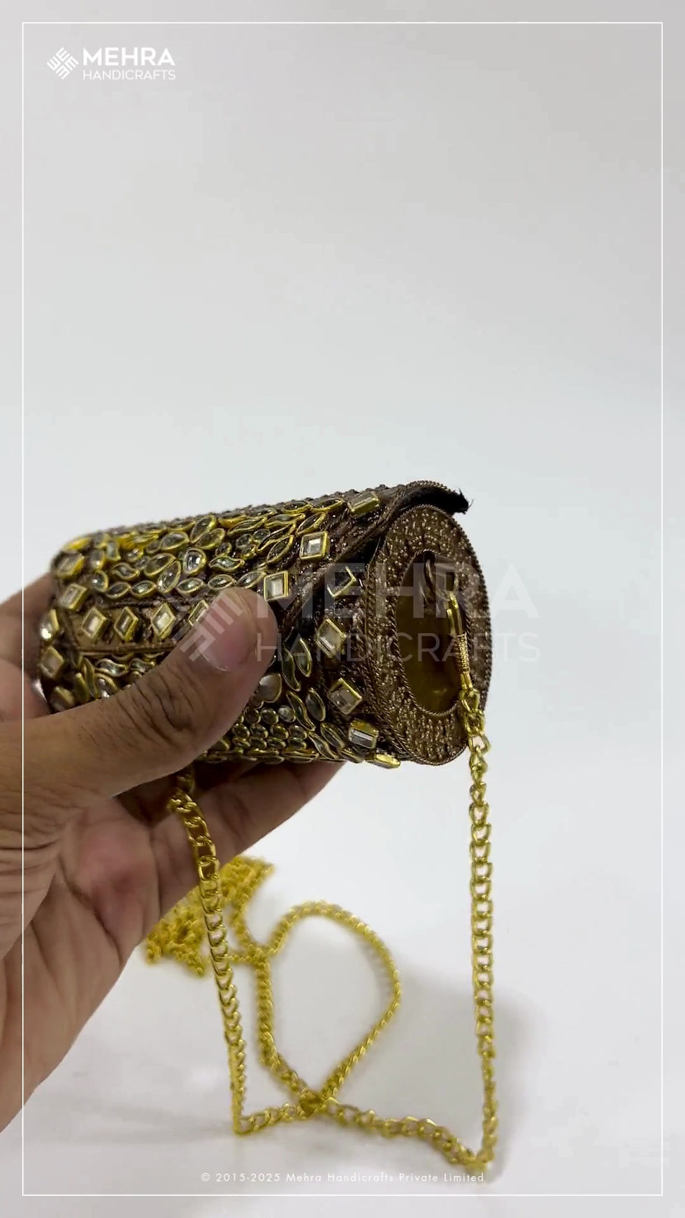 Thumbnail: Radiant Handmade Kundan Stone Mosaic Purse