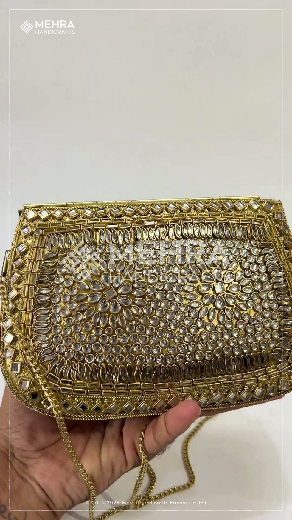 Thumbnail: Golden Heritage Kundan Clutch