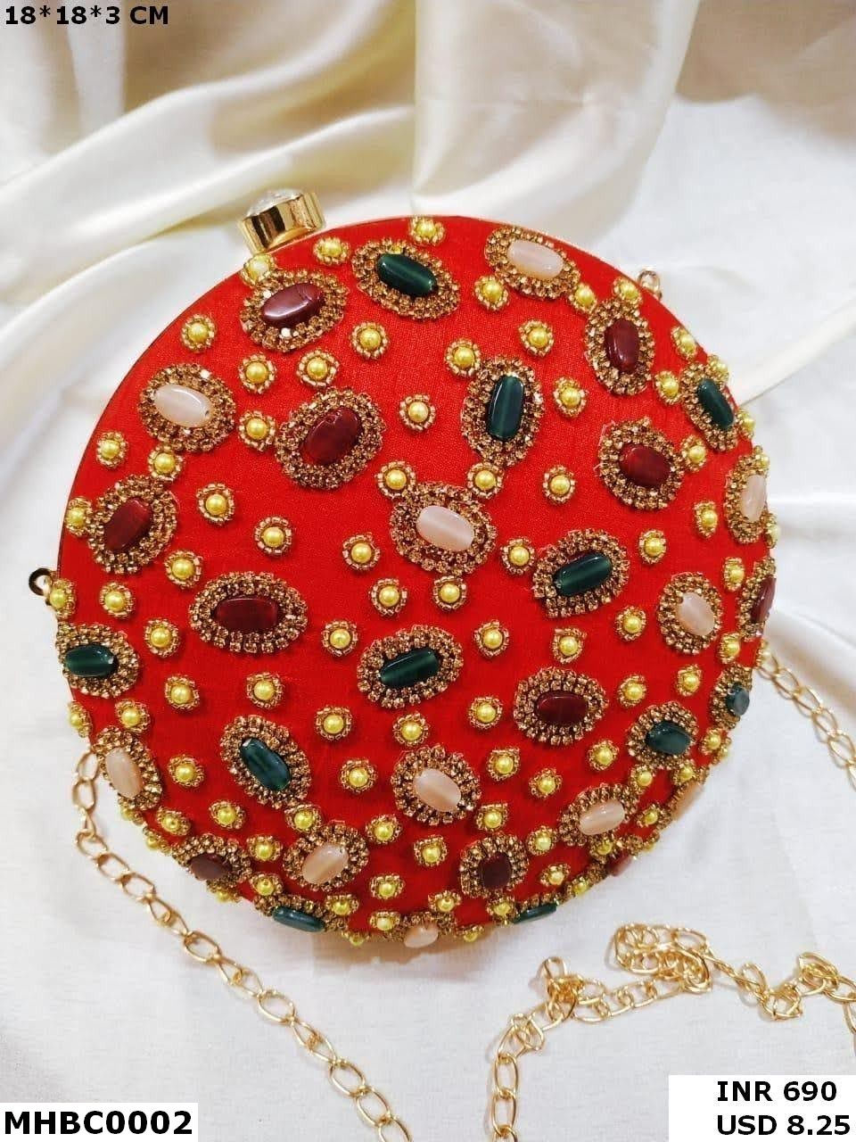 Thumbnail: Crystal Sparkle Handmade Box Clutch for Parties