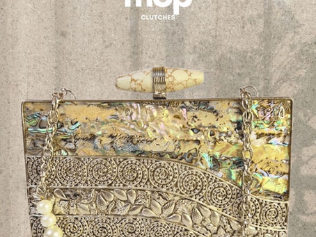 Brass Mother of Pearl Clutch Bag