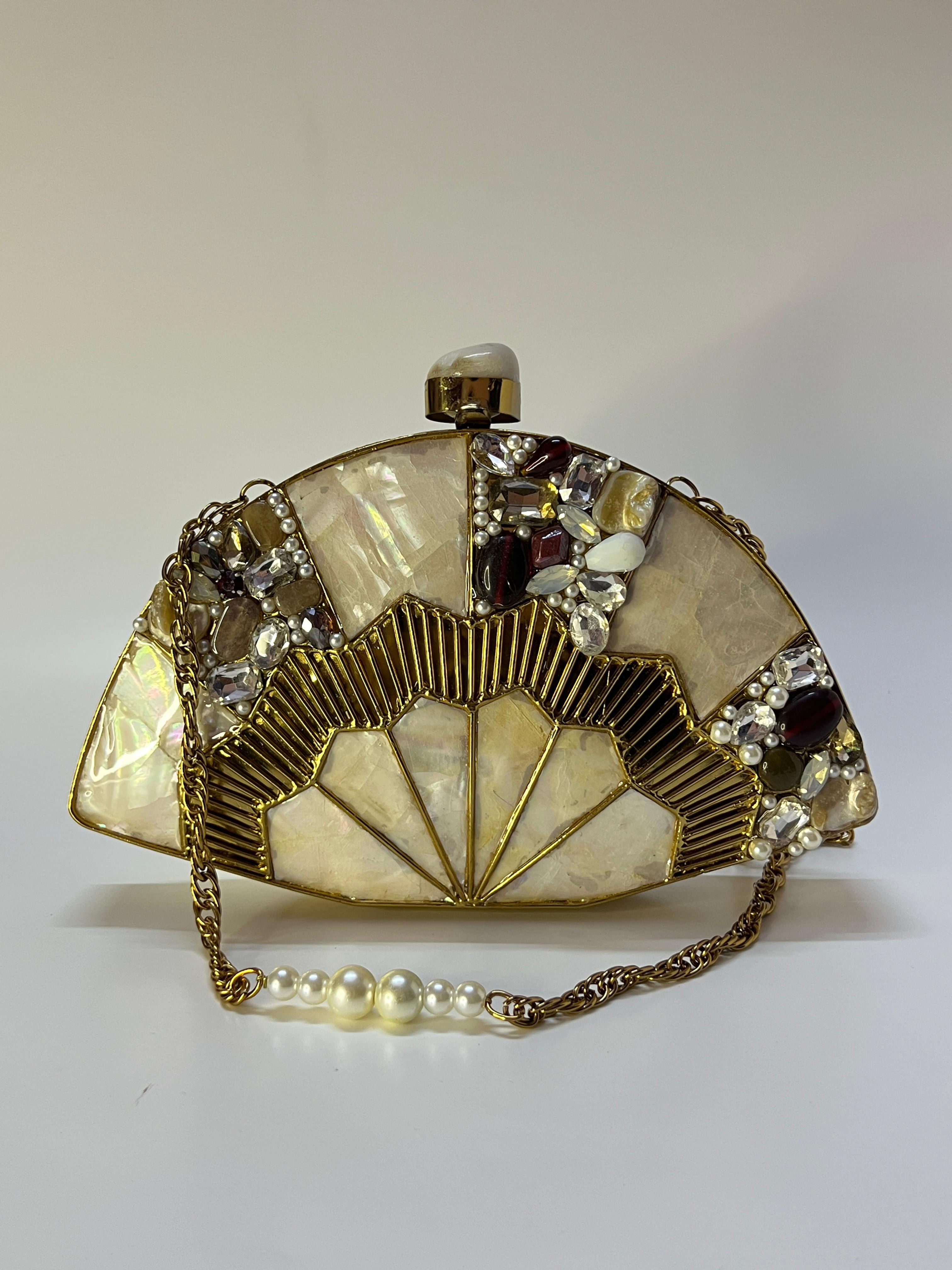 Bridal MOP Brass Clutch – Handmade Ethnic Box Bag