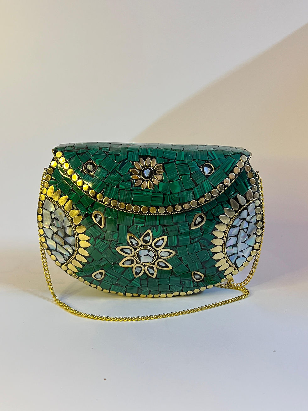 Designer Metal Mosaic Clutch Bag