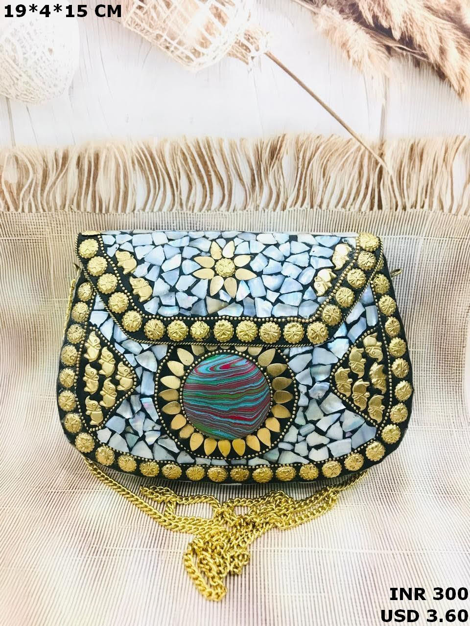 Thumbnail: Handcrafted Metal Mosaic Clutch – Fashion Purse for Women