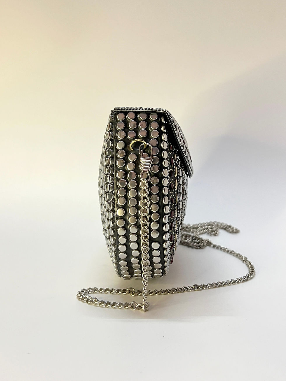 Thumbnail: Artisan Metal Mosaic Clutch – Handcrafted Luxury Box Purse