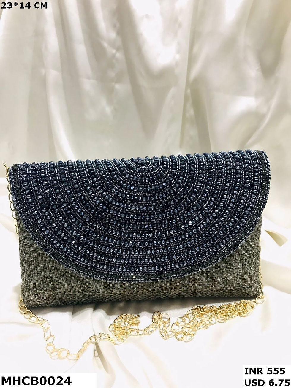 Glittering Handmade Crystal Stone Clutch – Formal Evening Purse