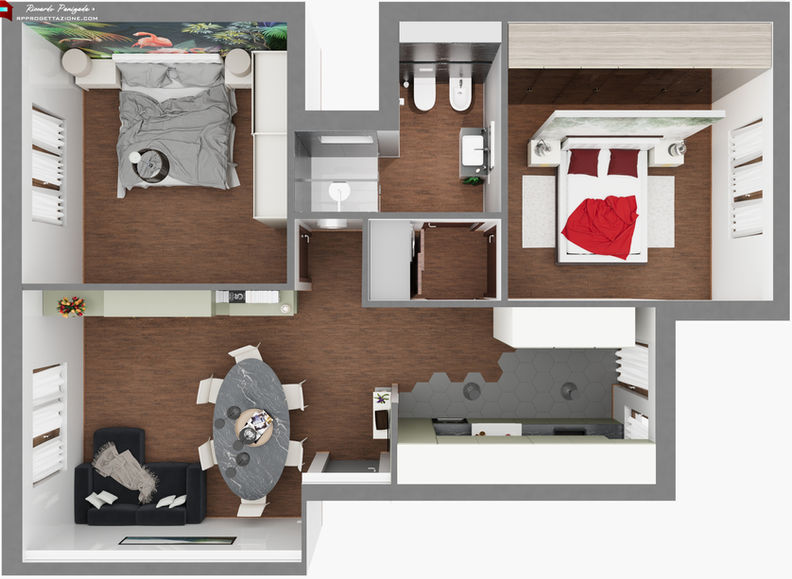 Foto rendering 3D planimetria Borgosesia Geometra Riccardo Panigada