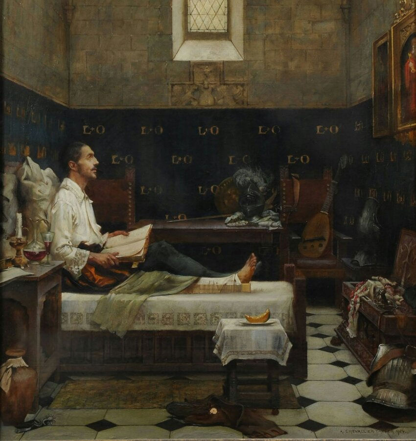 "Ignatius Convalesces at Loyola" (1904), by Albert Chevallier-Tayler