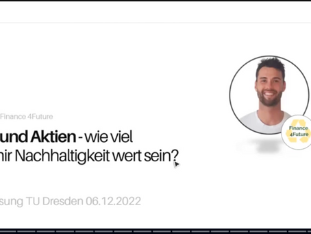 Vorlesungsaufzeichnung TU Dresden: Kosten beim Nachhaltig Investieren
