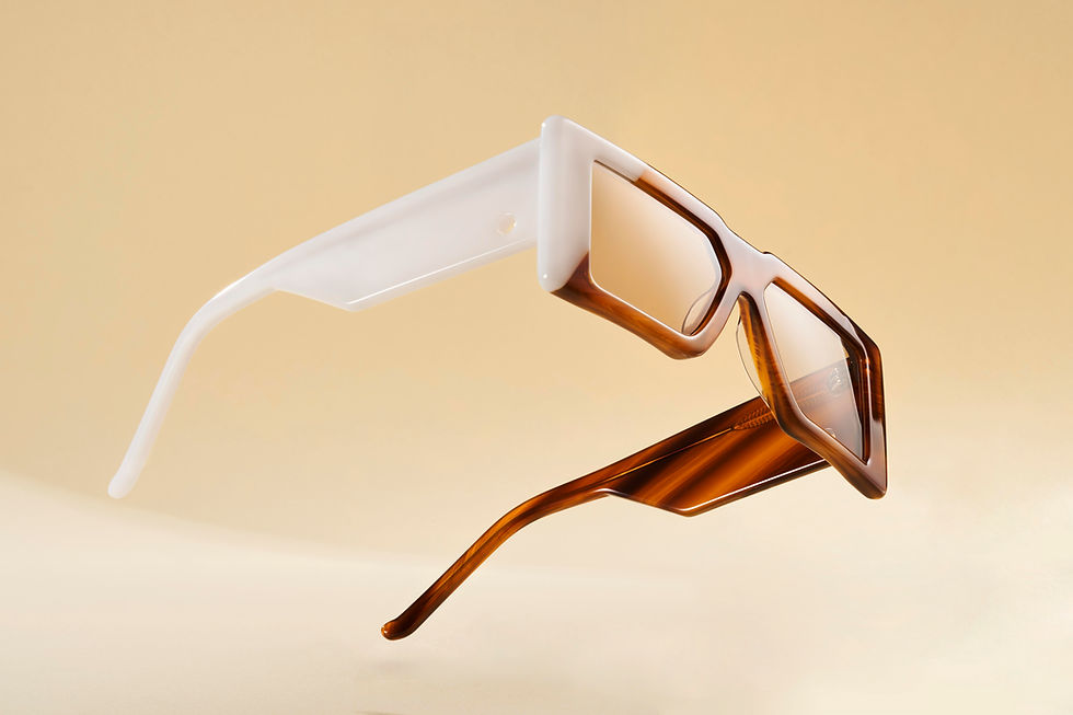 Thumbnail: Alonzo JI121M sunglasses in Caramel / Ivory frames and Brown lenses