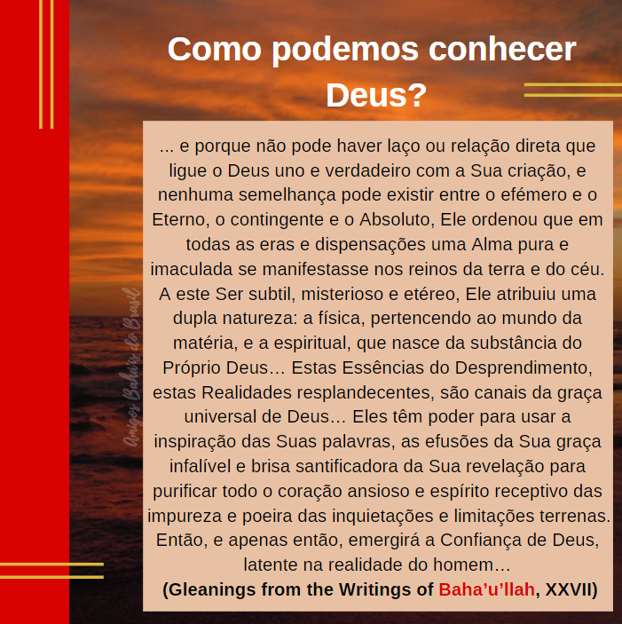 Como podemos conhecer Deus?