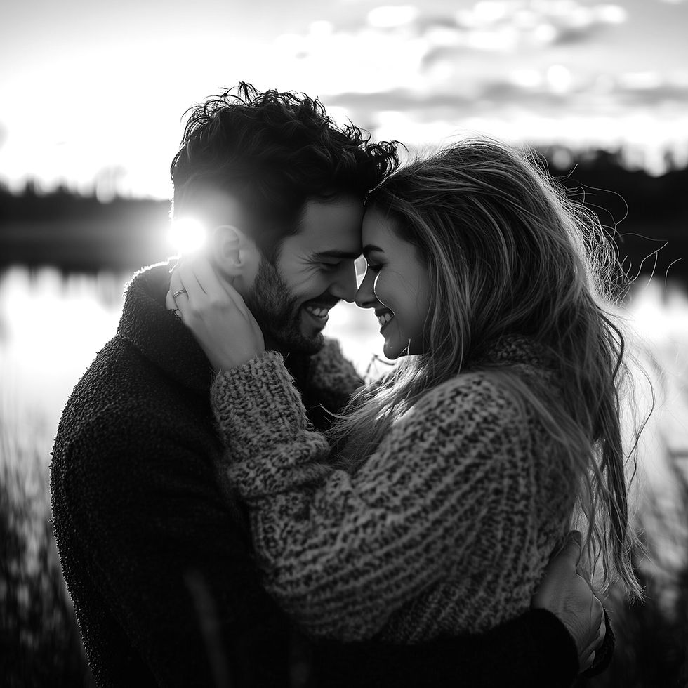 Couple Embracing at Sunset