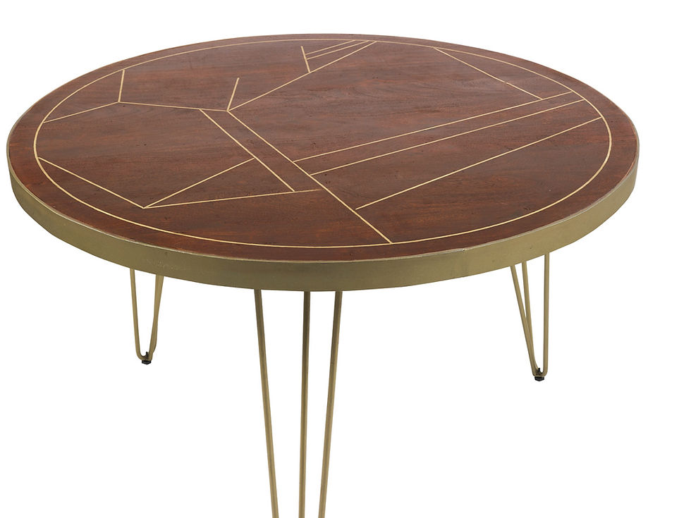 Thumbnail: Dark Gold Round Dining Table