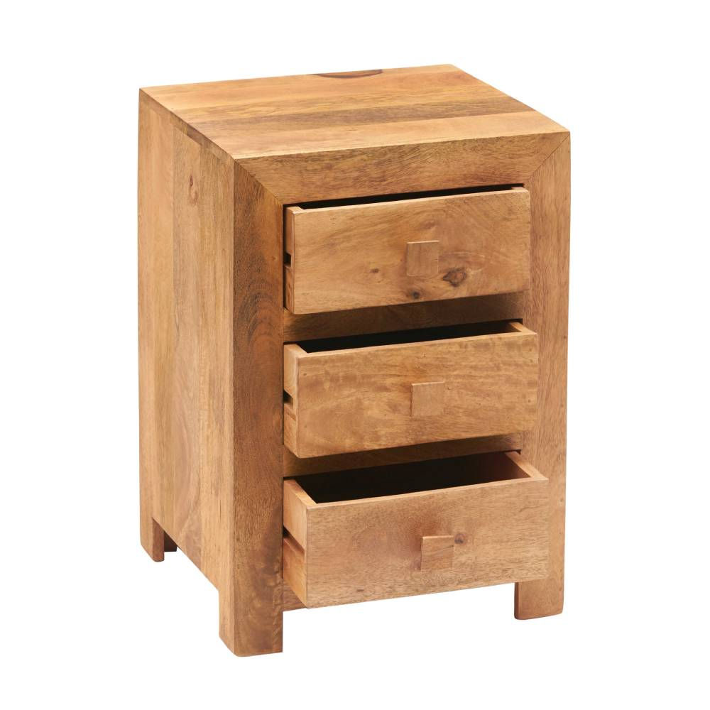 Toko Light Mango 3 Drawer Bedside
